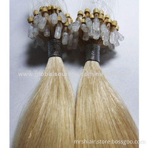 22# Micro Link Brazilian Loop Ring Medium Blonde Human Hair Extension, 0.5/0.8/1.0g/12-26"